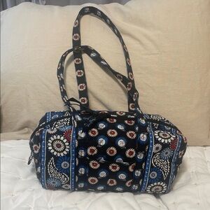 Vera Bradley Black and Blue Floral Satchel